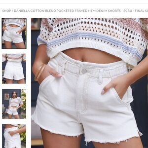 NWT VICI Ecru Frayed Hem Jean Shorts Sixe XL (28-30 waist)